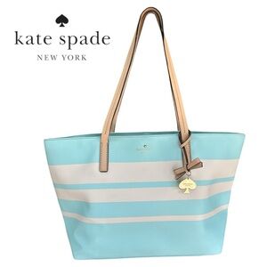 Kate Spade New York Hawthorne Lane Grace Blue/Cement Julie‎ Stripe Ryan Tote Bag